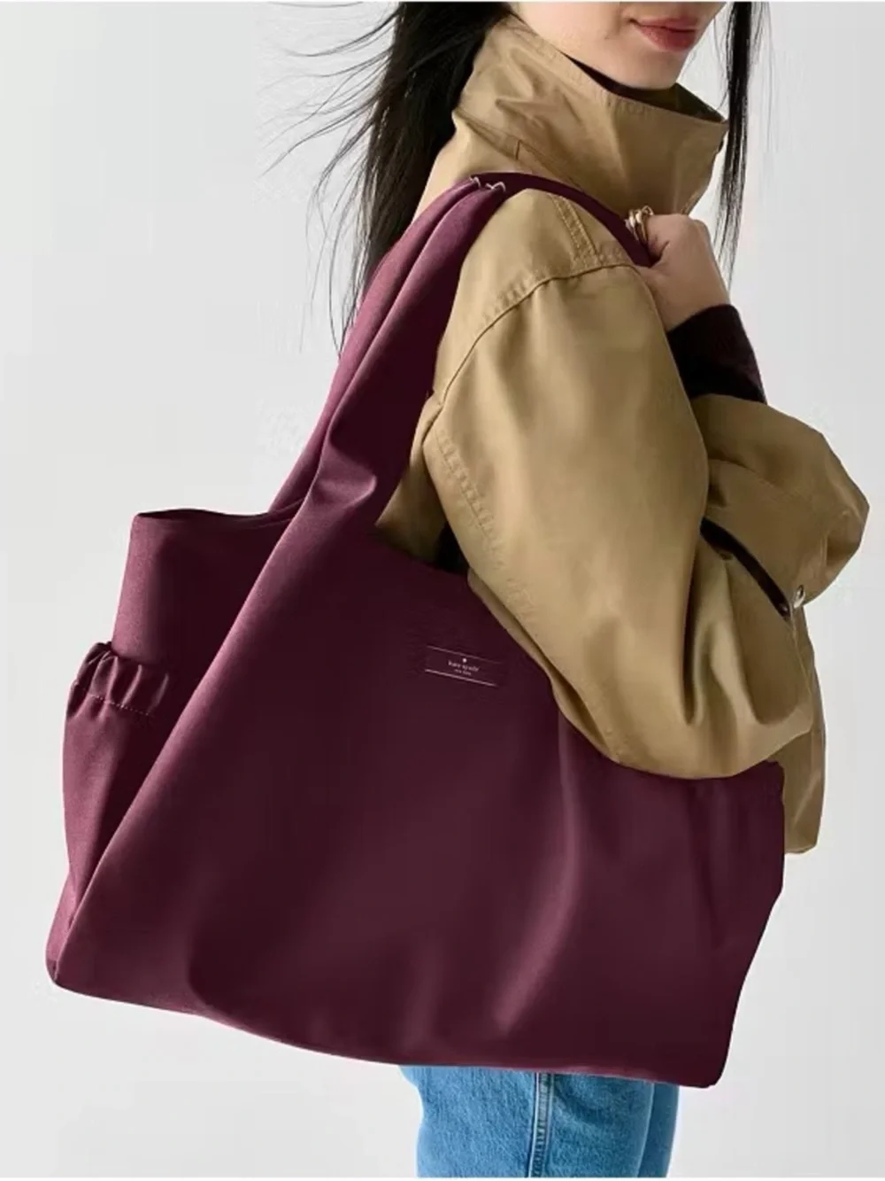 KATE SPADE Carter Nylon Large Baby Bag Deep Cherry